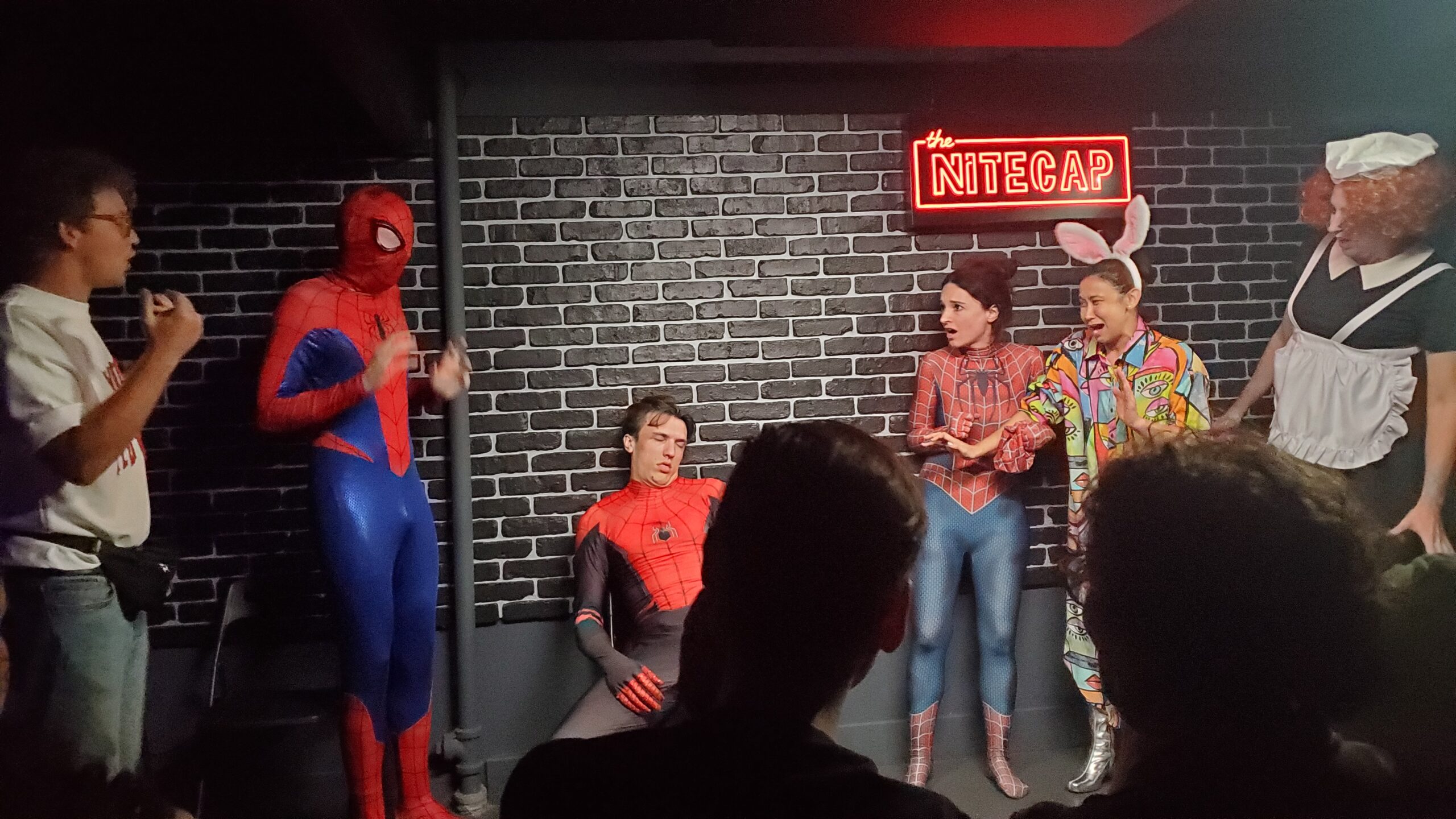 luke lutz, noah ramirez, brock st. clair (dead), amanda barlow, dione kuraoka, philip rodriguez, improv murder