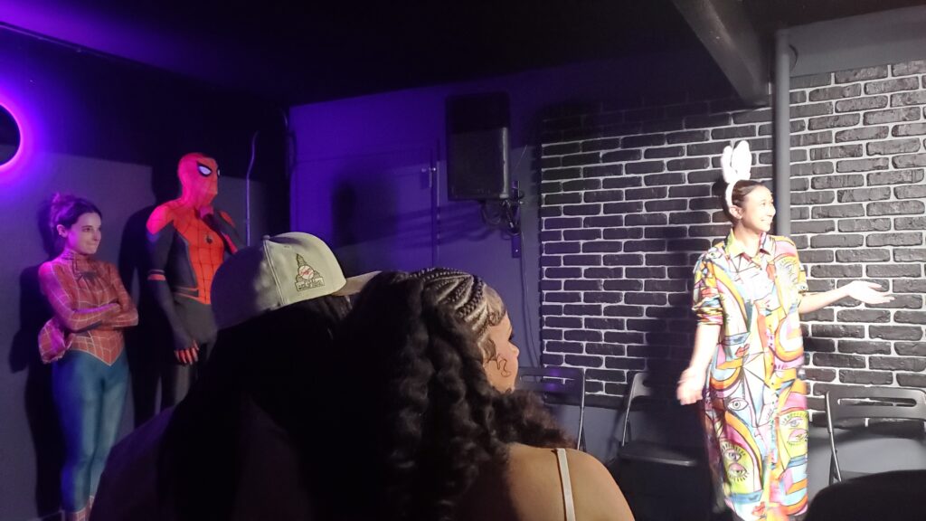 actors waiting on the left side of the stage, aka offstage